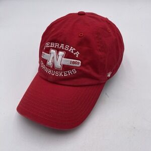 Nebraska Cornhuskers Hat 47 Brand Clean Up  Adjustable Strapback Red LNC